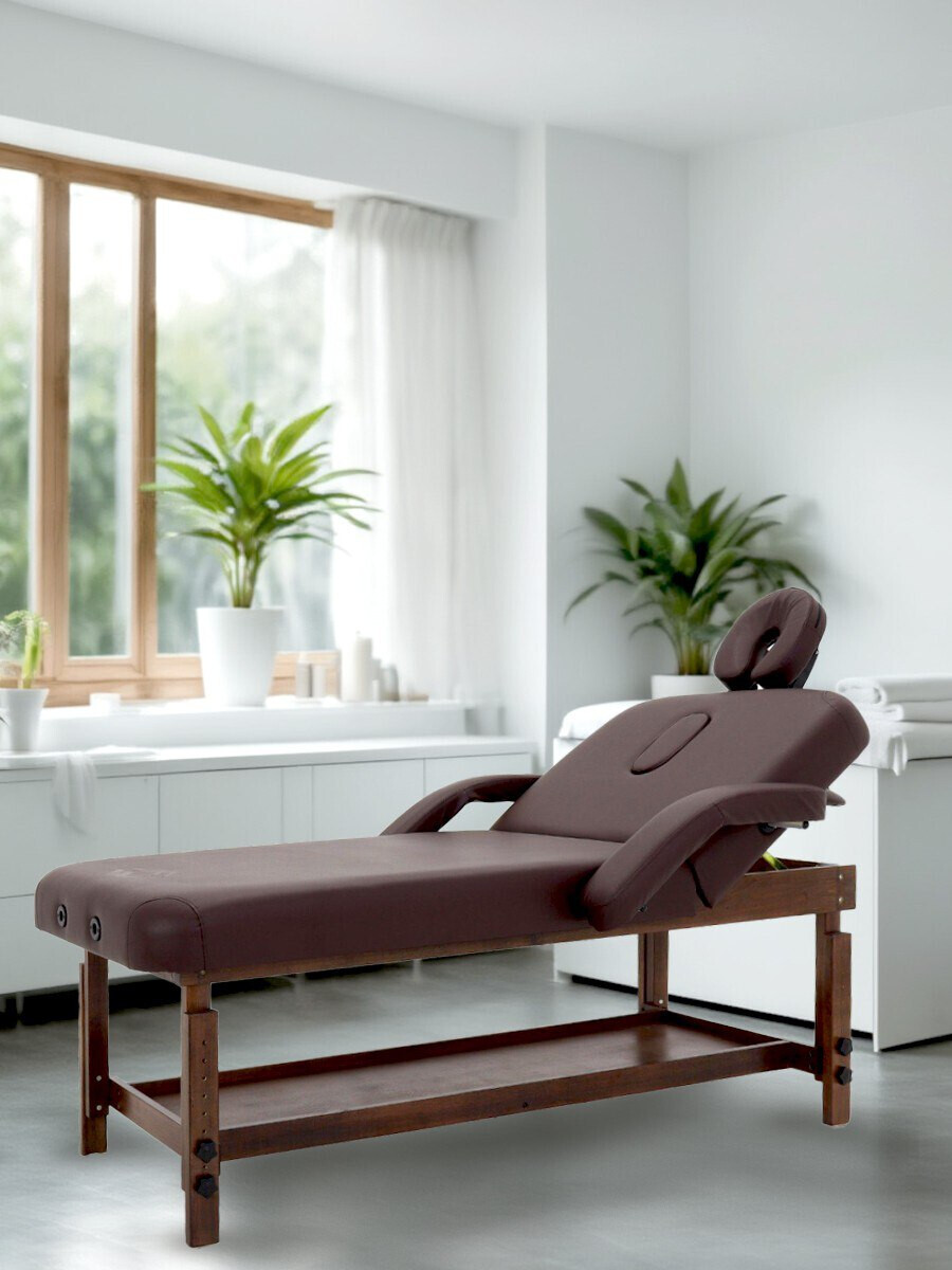 Стол массажный стационарный с рамой из бука NOVOKOM KMM1A белый