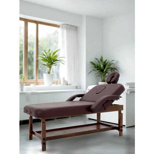 Стол массажный стационарный с рамой из бука NOVOKOM KMM1A белый