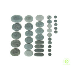 Камни для стоунтерапии в коробке из бамбука (36 шт) НК-1Б (базальт)