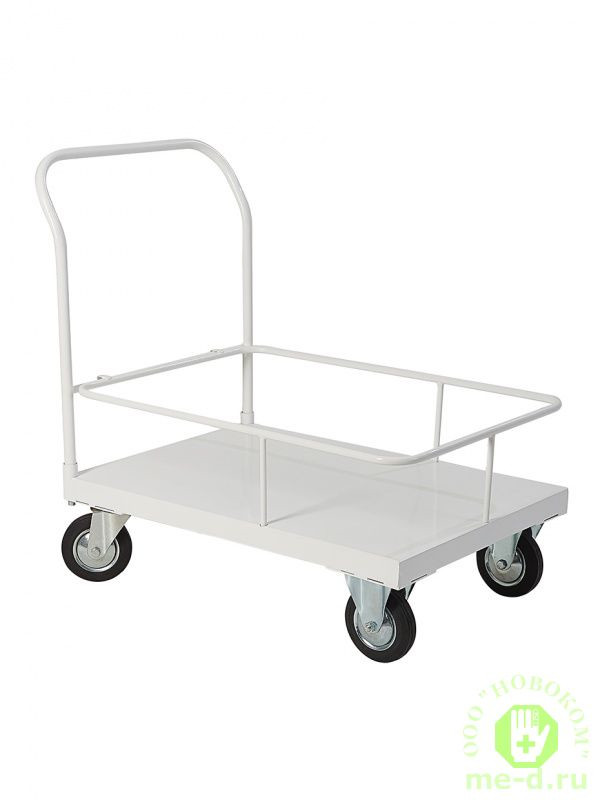 Тележка межкорпусная для перевозки медицинских грузов с одной ручкой и съемным ограждением МСК-509