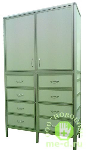 Шкаф лабораторный 2 дверки-пластик/ЛДСП 8 ящиков ШЛ 2-07 (лдсп)