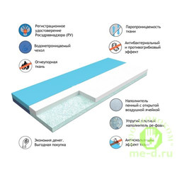 3D матрас Мембранный вязкоэластичный с охлаждающим гелем противопролежневый
