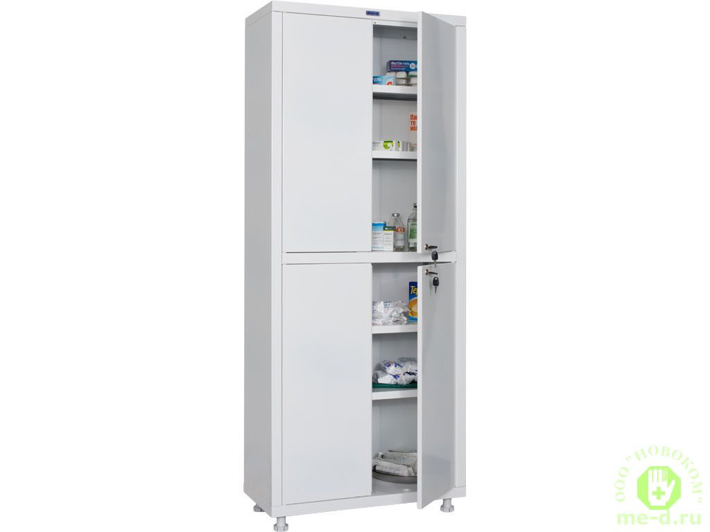 Шкаф металлический двухсекционный двухдверный МСК-648.01