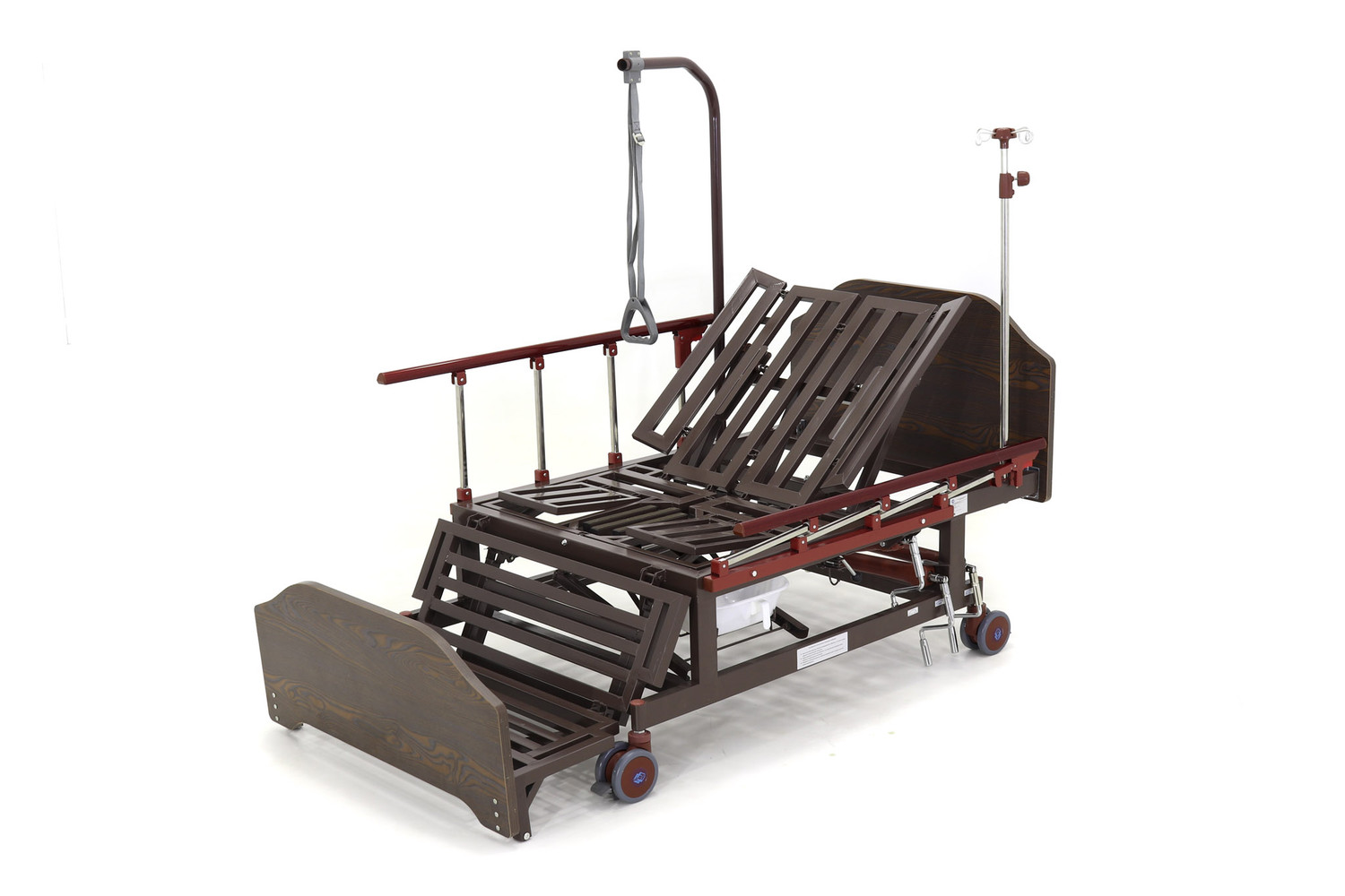 Кровать медицинская функциональная с функцией переворачивания больного, туалетом и положением кардио-кресло Е-45А (YG-5 PLUS WOOD)